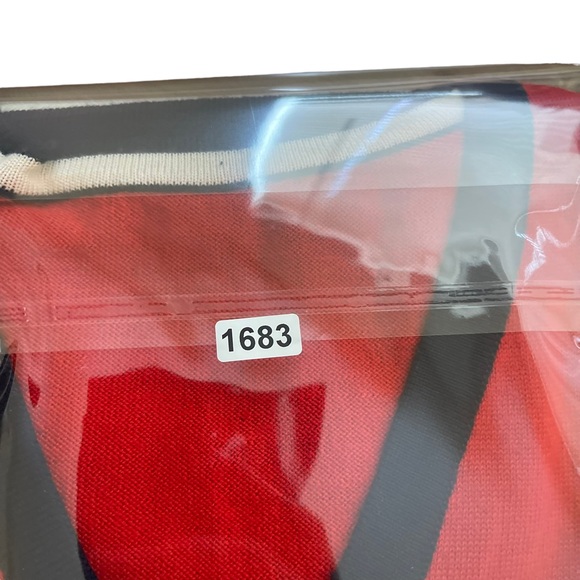 VINTAGE Men’s Red White Blue Striped Merino Wool Sweater Vest Size L Golf - Picture 8 of 8